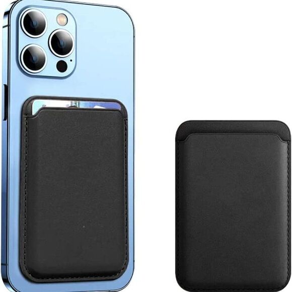 Magnetic Wallet Card Holder For iPhone with MagSafe Case, Navy Blue/ Black Color - Picture 2 of 9